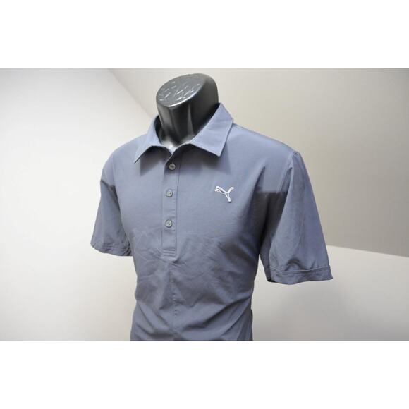 Puma Golf Polo Athletic Gray Short Sleeve Performance Stretch Shirt Mens Medium - Picture 3 of 11